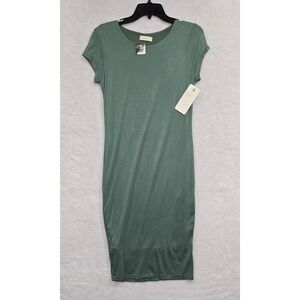 Love Nation Women's NWT Green Midi Short Sleeve Dress Size Large